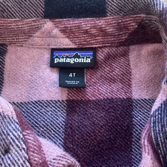 Patagonia 4T Unisex Purple Plaid Fjord Button Down Collared Flannel Long Sleeve - Picture 3 of 5